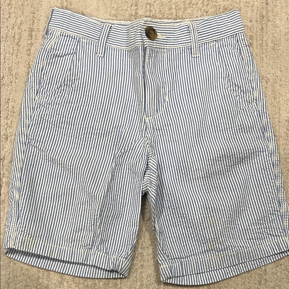 Classic Blue Striped Kids Shorts